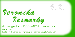 veronika kesmarky business card